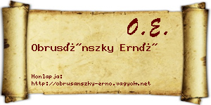 Obrusánszky Ernő névjegykártya