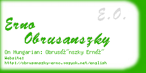 erno obrusanszky business card
